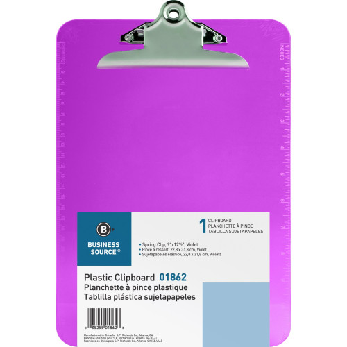 Business Source Plastic Clipboard (01862)