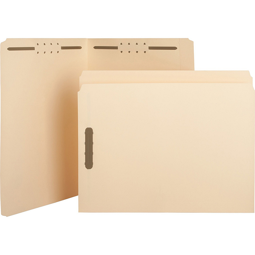 Business Source Straight Tab Cut Letter Recycled Fastener Folder 8 1/2" x 11" - 2 Fastener(s) - 2 Plys - 10% Recycled - 50 / Box (BSN17211)
