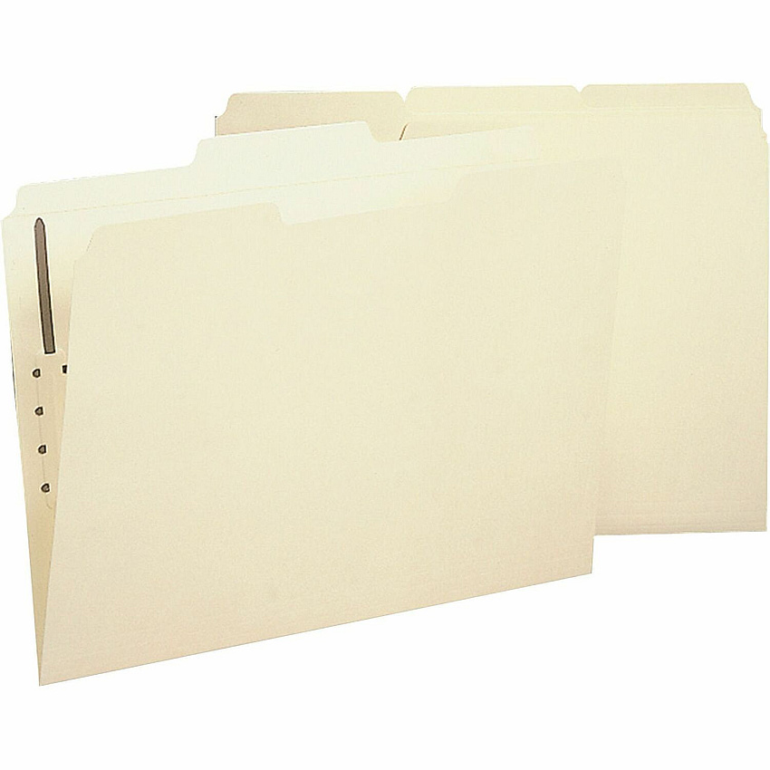 Business Source 1/3 Tab Cut Letter Recycled Fastener Folder 8 1/2" x 11" - 1 Fastener(s) - 2 Plys - 10% Recycled - 50 / Box (BSN17212)