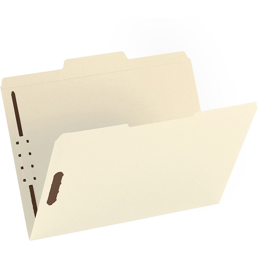 Business Source 1/3 Tab Cut Letter Recycled Fastener Folder 8 1/2" x 11" - 2 Fastener(s) - 10% Recycled - 50 / Box (BSN17213)