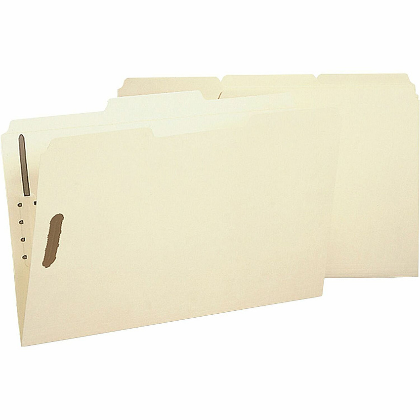 Business Source 1/3 Tab Cut Legal Recycled Fastener Folder 8 1/2" x 14" - 2 Fastener(s) - 10% Recycled - 50 / Box (BSN17231)
