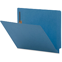 Business Source Letter Recycled Fastener Folder 8 1/2" x 11" - 2 Fastener(s) - End Tab Location - Blue - 10% Recycled - 50 / Box (BSN17242)