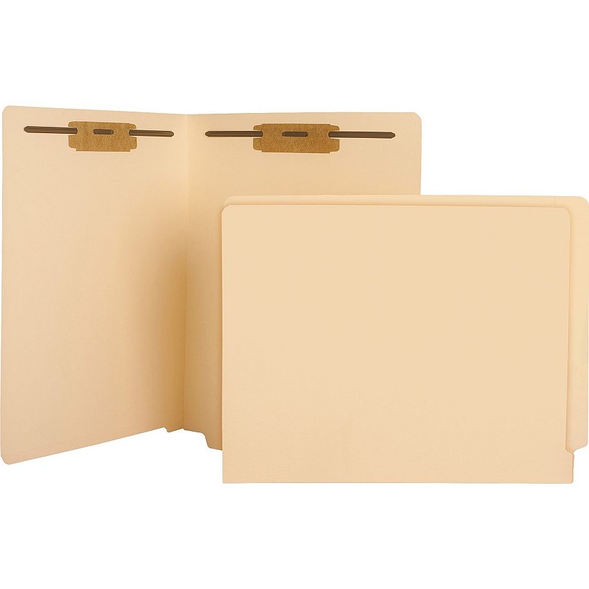 Business Source Straight Tab Cut Letter Recycled Fastener Folder 8 1/2" x 11" - 2 Fastener(s) - 2" Fastener Capacity - 11 pt. - 10% Recycled - 50 / Box (BSN17262)