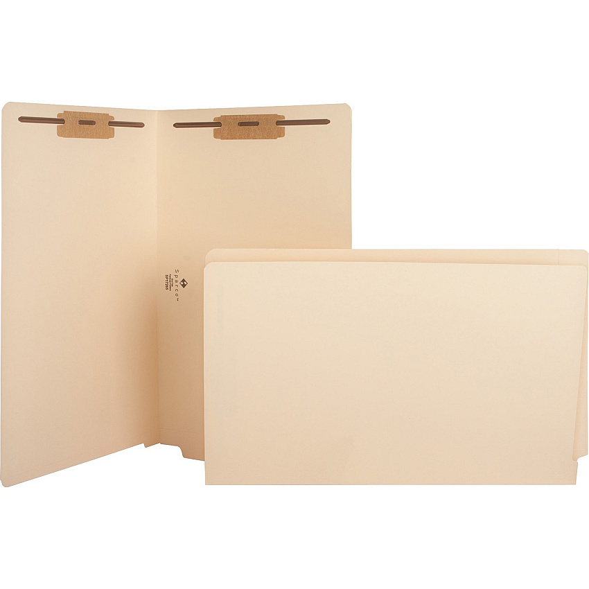 Business Source Straight Tab Cut Legal Recycled Fastener Folder 8 1/2" x 14" - 2 Fastener(s) - 2" Fastener Capacity - 11 pt. - 10% Recycled - 50 / Box (BSN17265)