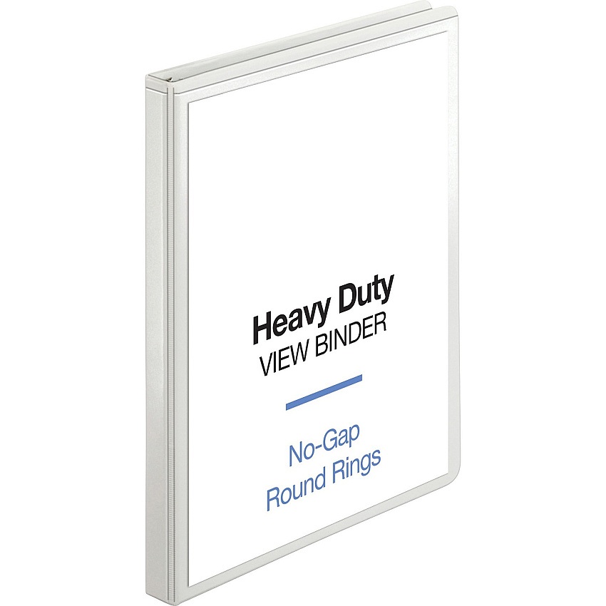 Business Source Round-ring View Binder 1/2" Binder Capacity - Letter - 8 1/2" x 11" Sheet Size - 125 Sheet Capacity - Fastener(s): Round Ring - Pocket(s): 2, Internal - Polypropylene, Chipboard, Board - White - Wrinkle-free, Non-glare, Transfer (BSN19551)