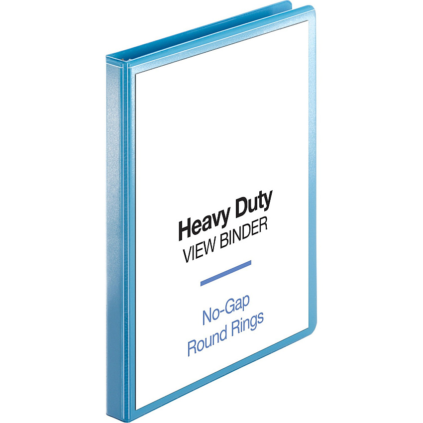 Business Source Round-ring View Binder 1/2" Binder Capacity - Letter - 8 1/2" x 11" Sheet Size - 125 Sheet Capacity - Fastener(s): Round Ring - Pocket(s): 2, Internal - Polypropylene, Chipboard, Board - Light Blue - Wrinkle-free, Non-glare, Tra (BSN19552)