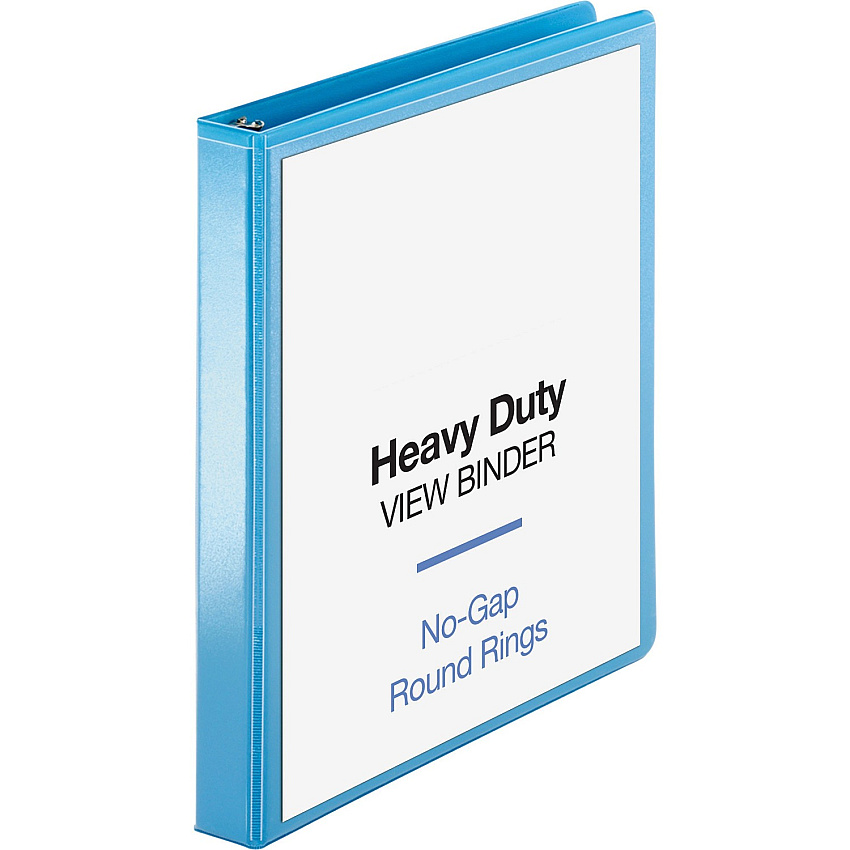 Business Source Round-ring View Binder 1" Binder Capacity - Letter - 8 1/2" x 11" Sheet Size - 225 Sheet Capacity - Fastener(s): Round Ring - Pocket(s): 2, Internal - Polypropylene, Chipboard, Board - Light Blue - Wrinkle-free, Non-glare, Trans (BSN19602)