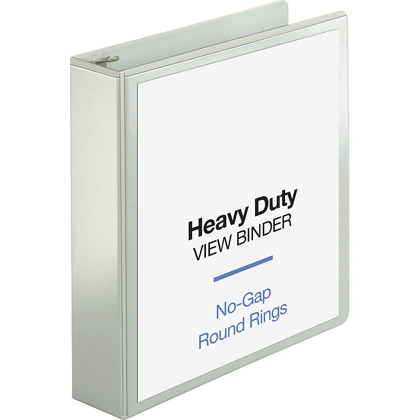 Business Source Round-ring View Binder 2" Binder Capacity - Letter - 8 1/2" x 11" Sheet Size - 475 Sheet Capacity - Fastener(s): Round Ring - Pocket(s): 2, Internal - Polypropylene, Chipboard, Board - White - Wrinkle-free, Non-glare, Transfer S (BSN19701)