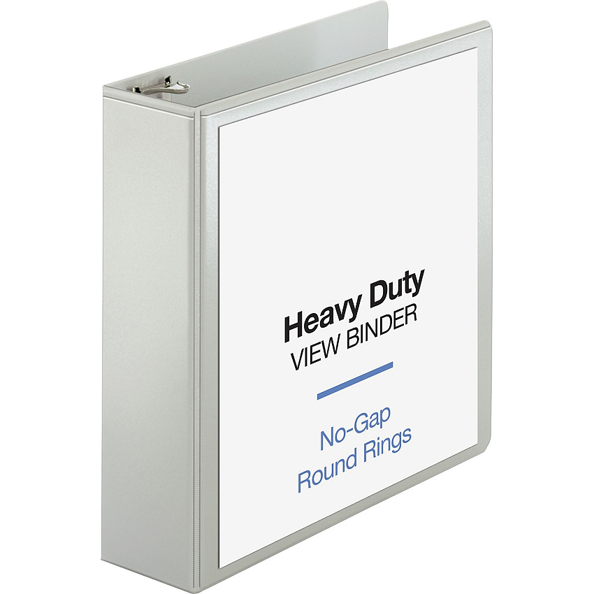 Business Source Round-ring View Binder 3" Binder Capacity - Letter - 8 1/2" x 11" Sheet Size - 625 Sheet Capacity - Fastener(s): Round Ring - Pocket(s): 2, Internal - Polypropylene, Chipboard, Board - White - Wrinkle-free, Non-glare, Transfer S (BSN19751)