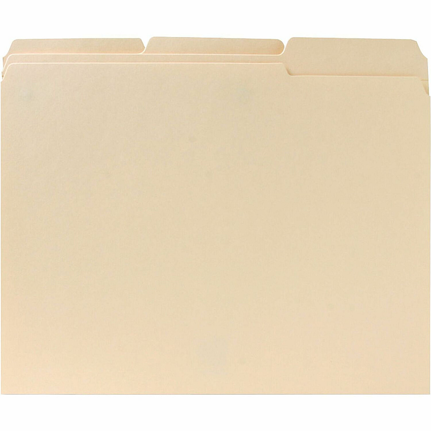 Business Source 1/3 Tab Cut Letter Recycled Classification Folder 8 1/2" x 11" - 3/4" Expansion - Top Tab Location - Assorted Tab Position - 11 pt. - 10% Recycled - 100 / Box (BSN211113)