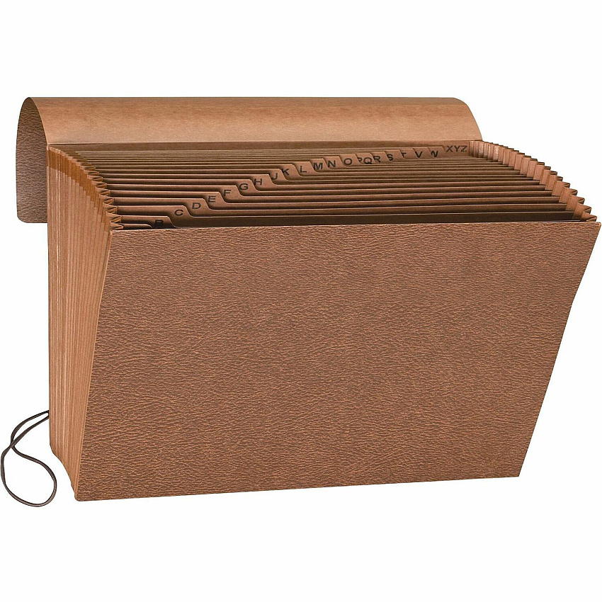 Business Source Letter Recycled Expanding File 8 1/2" x 11" - 21 Pocket(s) - Brown - 30% Recycled - 1 Each (BSN23680)