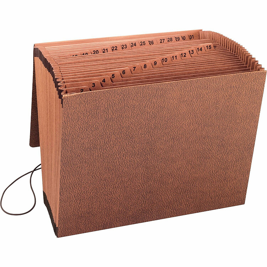 Business Source Letter Recycled Expanding File 8 1/2" x 11" - 31 Pocket(s) - Brown - 30% Recycled - 1 Each (BSN23681)