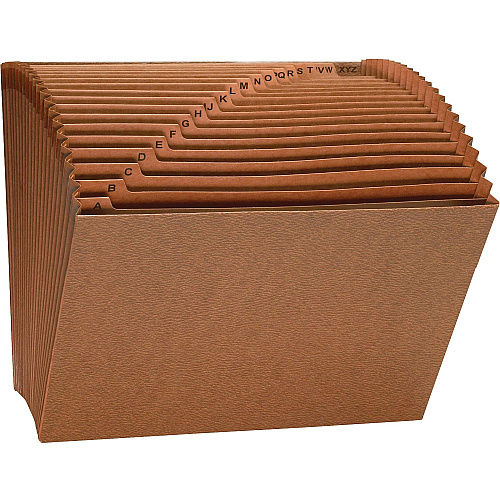 Business Source Letter Recycled Expanding File 8 1/2" x 11" - 21 Pocket(s) - Brown - 30% Recycled - 1 Each (BSN26534)