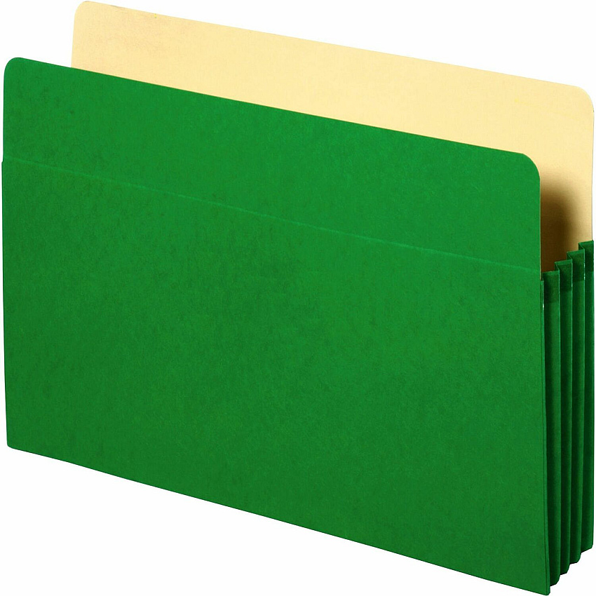 Business Source Letter Recycled File Pocket 8 1/2" x 11" - 3 1/2" Expansion - Green - 10% Recycled - 1 Each (BSN26551)
