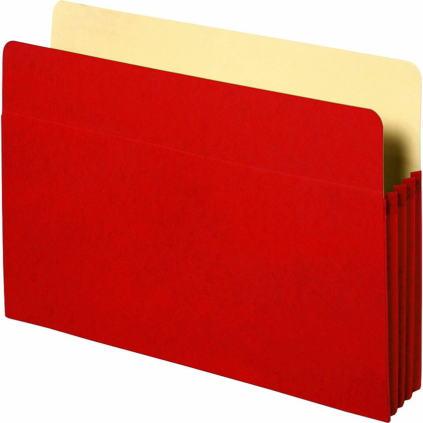Business Source Letter Recycled File Pocket 8 1/2" x 11" - 3 1/2" Expansion - Red - 10% Recycled - 1 Each (BSN26552)