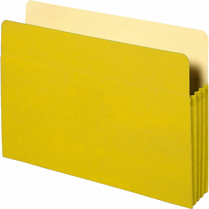 Business Source Letter Recycled File Pocket 8 1/2" x 11" - 3 1/2" Expansion - Yellow - 10% Recycled - 1 Each (BSN26553)