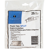 Business Source Plastic Clear Tabs 25 Tab(s) - 2.25