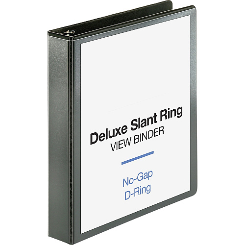 Business Source Slant-D Ring Binder 1 1/2" Binder Capacity - Letter - 8 1/2" x 11" Sheet Size - 375 Sheet Capacity - Fastener(s): Slant D-Ring - Pocket(s): 2, Internal - Polypropylene, Chipboard - Black - Durable, PVC-free, Non-stick, Ink-trans (BSN62466)
