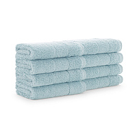 Aston & Arden Turkish Solid Washcloth 13x13 Sterling Blue - Pack Of 8 (WC-TS-1313-1.75-SBL)