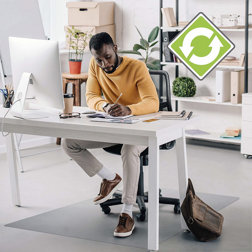 Ecotex Evolutionmat Ecotex&reg; Enhanced Polymer Rectangular Chair Mat with Anti-Slip Backing for Hard Floors - 30" x 48" Hard Floor, Pile Carpet, Home, Office - 48" Length x 30" Width x 0.075" Depth x 0.075" Thickness - Rectangular - Polym (ECO123048AEP)