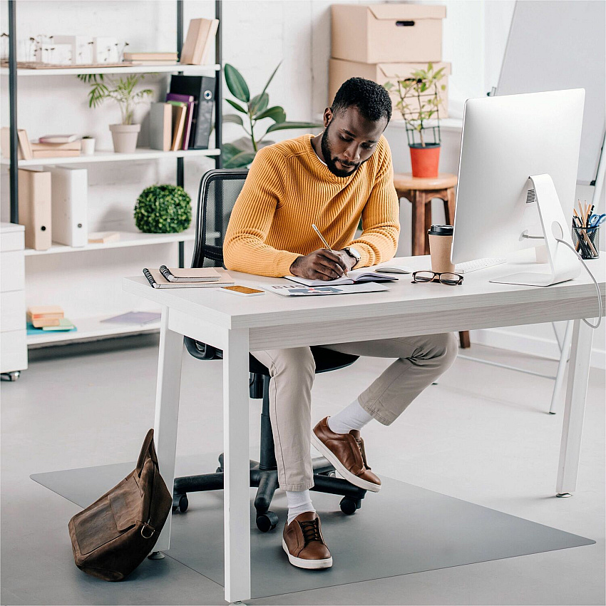 Ecotex&reg; Enhanced Polymer Rectangular Chair Mat for Hard Floors - 36" x 48" Hard Floor - 48" Length x 36" Width x 0.075" Depth x 0.075" Thickness - Rectangular - Polymer - Clear - 1 Each - TAA Compliant (FCECO123648E)