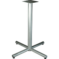 Lorell Hospitality 42" Bistro-Height Tabletop X-leg Base Metallic Silver X-shaped Base - 40.75" Height x 36" Width - Assembly Required - 1 Each (LLR34432)