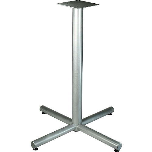 Lorell Hospitality 42" Bistro-Height Tabletop X-leg Base Metallic Silver X-shaped Base - 40.75" Height x 36" Width - Assembly Required - 1 Each (LLR34432)