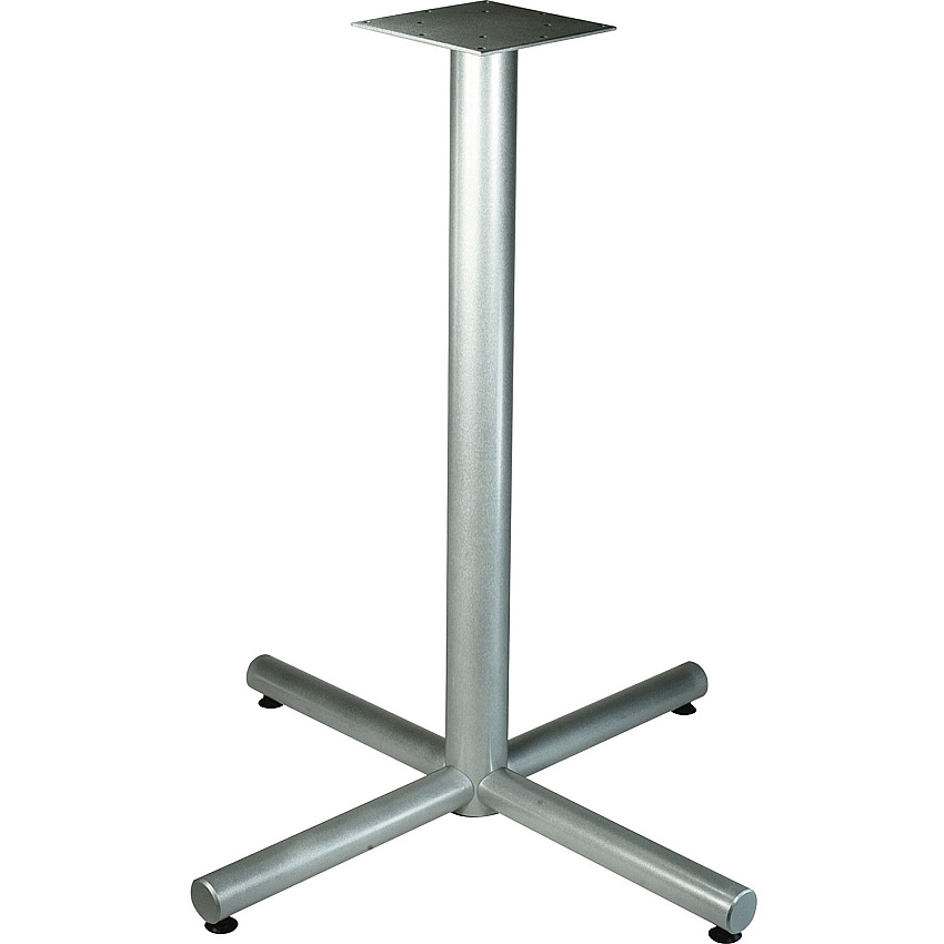 Lorell Hospitality 42" Bistro-Height Tabletop X-leg Base Metallic Silver X-shaped Base - 40.75" Height x 36" Width - Assembly Required - 1 Each (LLR34432)