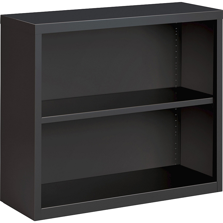 Lorell Fortress Series Bookcase 30" Height x 34.5" Width x 12.6" Depth - 2 Shelve(s) - Material: Steel - Finish: Charcoal, Powder Coated - Adjustable Shelf, Welded, Durable (LLR59691)
