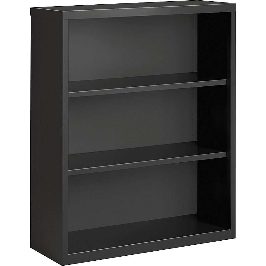 Lorell Fortress Series Bookcase 42" Height x 34.5" Width x 13" Depth - 3 Shelve(s) - Material: Steel - Finish: Charcoal, Powder Coated - Adjustable Shelf, Welded, Durable (LLR59692)