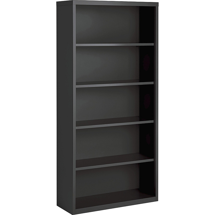Lorell Fortress Series Bookcase 72" Height x 34.5" Width x 13" Depth - 5 Shelve(s) - Material: Steel - Finish: Charcoal, Powder Coated - Adjustable Shelf, Welded, Durable (LLR59694)