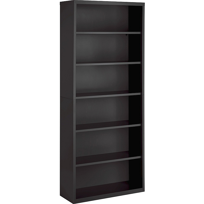 Lorell Fortress Series Bookcase 82" Height x 34.5" Width x 13" Depth - 6 Shelve(s) - Material: Steel - Finish: Charcoal, Powder Coated - Adjustable Shelf, Welded, Durable (LLR59695)