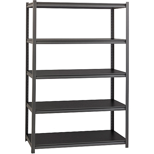 Lorell Iron Horse 3200 lb Capacity Riveted Shelving 5 Shelf(ves) - 72" Height x 48" Width x 18" Depth - 30% Recycled - Black - Steel, Laminate - 1 Each (LLR59702)