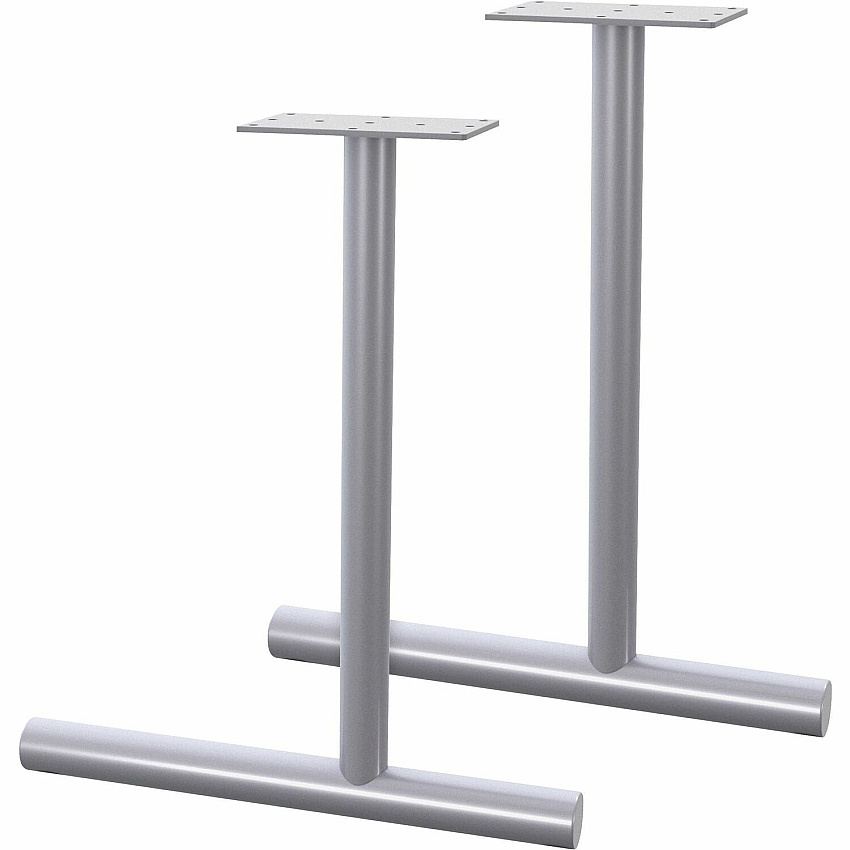 Lorell Training Table C-Leg Table Base with Glides Metallic Silver C-leg Base - 1 Set (LLR61627)