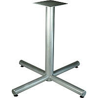 Lorell Hospitality Cafe-Height Table X-Leg Base Metallic Silver X-shaped Base - 30" Height x 42" Width x 42" Depth - Assembly Required - 1 Each (LLR61630)