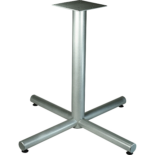Lorell Hospitality Cafe-Height Table X-Leg Base Metallic Silver X-shaped Base - 30" Height x 42" Width x 42" Depth - Assembly Required - 1 Each (LLR61630)