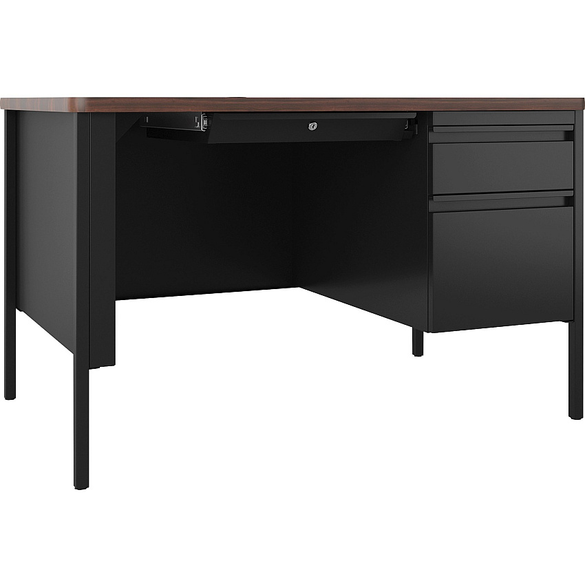 Lorell Fortress Series 48" Right-Pedestal Teachers Desk 29.5" Height x 48" Width x 30" DepthBox, File Drawer(s) - Single Pedestal on Right Side - T-mold Edge (LLR66939)