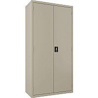 Lorell Fortress Series Wardrobe Cabinet 18" Length x 36" Width x 72" Height - 2 x Door(s) - Locking Door - Putty - Steel - Recycled (LLR66965)