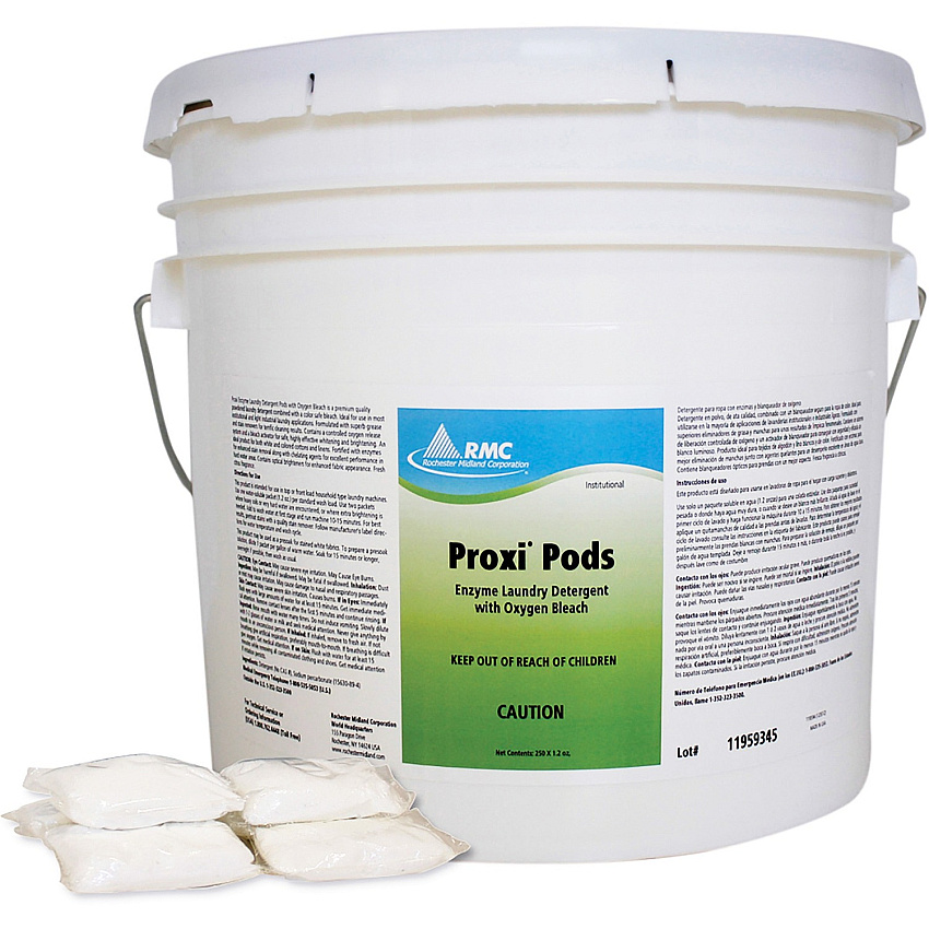 Rochester Midland RMC Proxy Enzyme Laundry Detergent Fresh Citrus Scent - Color Safe - White/ - 250 / Carton (11959345)