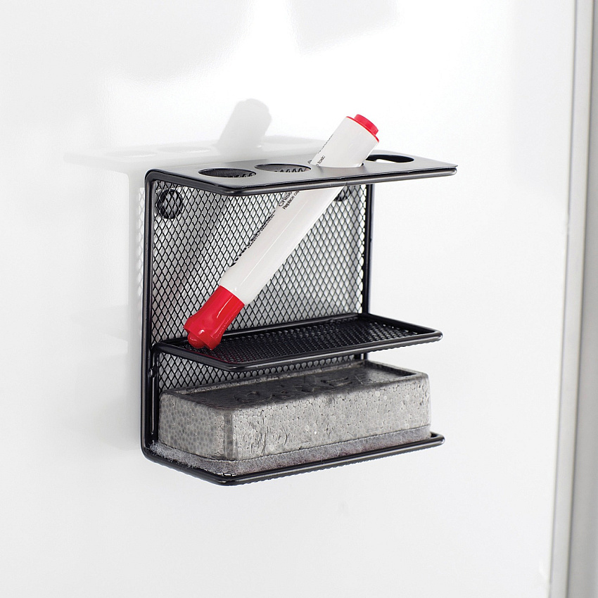 Safco Onyx Mesh Marker Holder 2.5" Height x 5.3" Width x 5.3" Depth - Steel Wire Mesh - Black - 1 Each (3611BL)