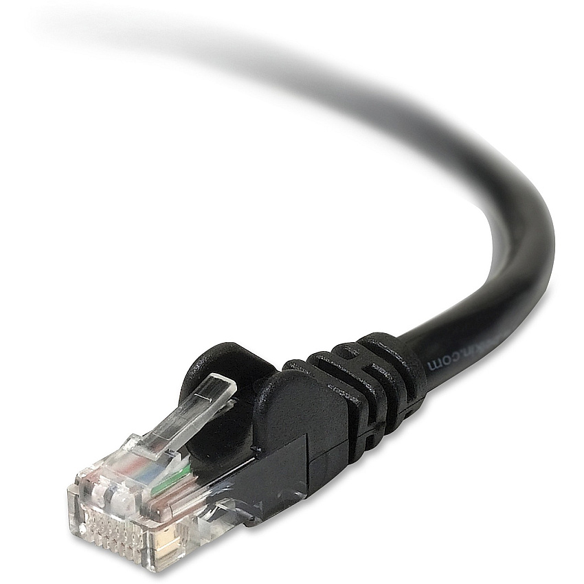 Belkin Cat6 Cable 10 ft Category 6 Network Cable for Network Device, VoIP Device - First End: 1 x RJ-45 Network - Male - Second End: 1 x RJ-45 Network - Male - Patch Cable - Gold Plated Connector - 24 AWG - Black - 1 Each (A3L98010BLKS)