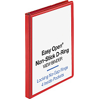 Business Source Red D-ring Binder 1" Binder Capacity - Fastener(s): D-Ring - Pocket(s): 4 - Polypropylene - Red - Non-stick, Labeling Area - 1 Each (BSN26979)