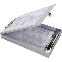 Business Source Storage Clipboard Storage for 50 Document - 8 1/2" x 11" Sheet Size - Silver - 1 Each (BSN49262)