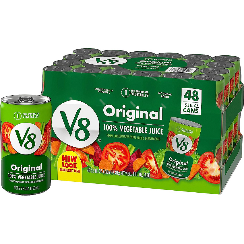V8 Original Vegetable Juice Ready-to-Drink - 5.50 fl oz (163 mL) - 48 / Carton (0882)