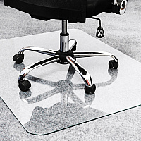 Cleartex Glaciermat Glaciermat&reg; Heavy Duty Glass Chair Mat for Hard Floors & Carpets - 48" x 60" Home, Office, Hard Floor, Pile Carpet - 60" Length x 48" Width x 0.200" Depth x 0.200" Thickness - Rectangular - Tempered Glass - Crystal Clear (124860EG)