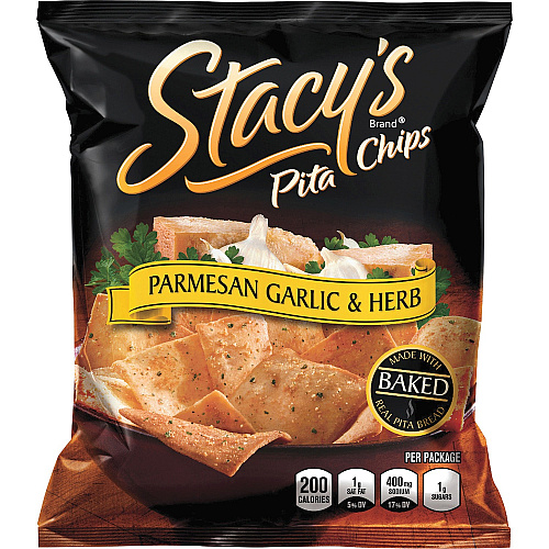 Stacy's Baked Pita Chips No Artificial Flavor, No Artificial Color, Low Fat, No MSG - Parmesan Garlic & Herb - 24 / Box (49651)