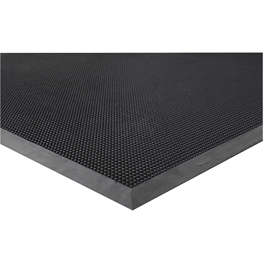 Genuine Joe Brush Tip Scraper Mat Indoor, Outdoor - 60" Length x 36" Width x 0.400" Thickness - Rectangular - Rubber - Black - 1 Each (GJO70381)