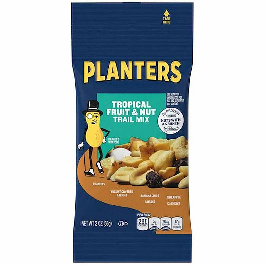 Hormel Foods Tropical Fruit & Nut Trail Mix Gluten-free, No Artificial Color, Preservative-free, No Artificial Flavor - Tropical Fruit & Nut - 2 oz - 72 / Carton (00260)