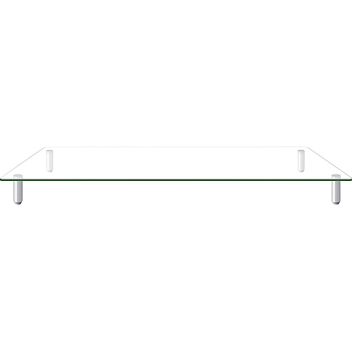 Kantek Glass Monitor Riser 60 lb Load Capacity - 3.25" Height x 39.40" Width x 10.20" Depth - Desktop - Tempered Glass - Clear (MS380)