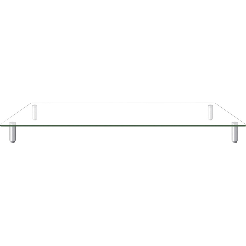 Kantek Glass Monitor Riser 60 lb Load Capacity - 3.25" Height x 39.40" Width x 10.20" Depth - Desktop - Tempered Glass - Clear (MS380)